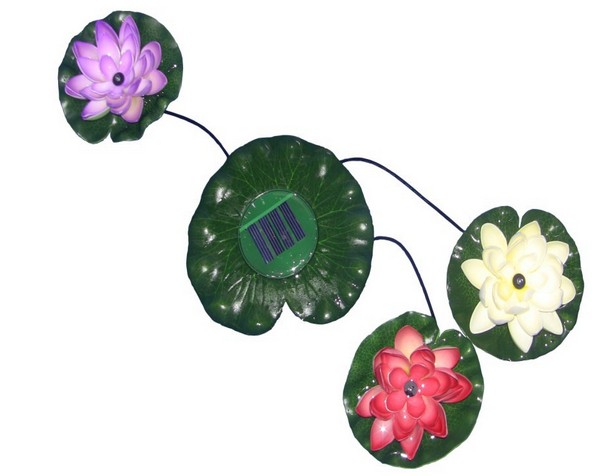 Solar Power LED Lotus Light Flower Lamp Floating Pond Garden Pool Nightlight Floating Pond Garden pool Flower Light Lamp